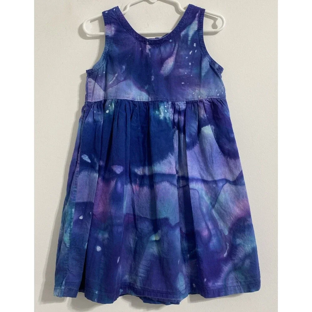Girls Global Mamas Dress 4 100% Organic Cotton Dress Sundress Galaxy Dopamine - Picture 2 of 10